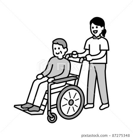 Monochrome summary of person illustrations of caregivers and welfare Monochrome summary of person illustrations of caregivers and welfare 87275348