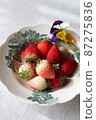 Decorate the strawberries with viola 87275836