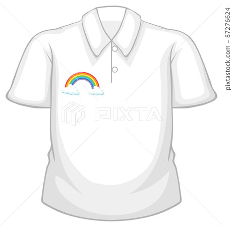 A white shirt with rainbow pattern on white background 87276624