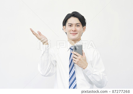 商人智能手機指南白色背景 87277268
