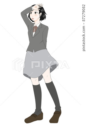 一個清爽的女孩的插圖 87279082