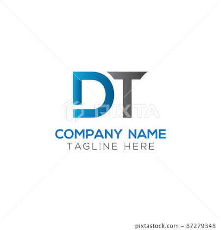 Initial DT Letter Logo Design With Creative Modern Business Typography Vector Template 87279348