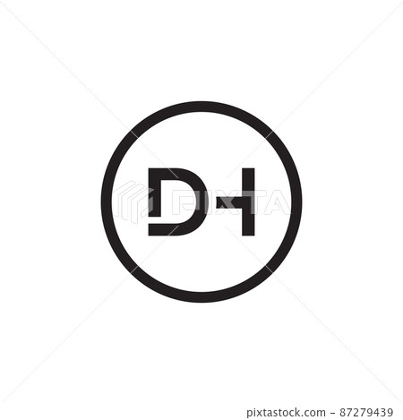 Initial letter dh creative elegant logo template Vector Image