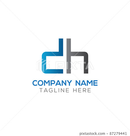 DH Logo - Black and White Negative Space Design