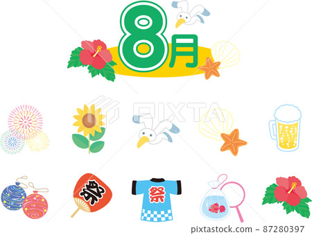 August illustration set August illustration set 87280397