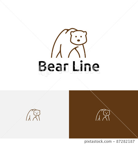 Simple Bear Line Art Style Nature Logo Template Simple Bear Line Art Style Nature Logo Template 87282187