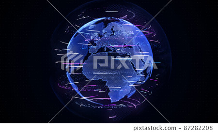 Big data global network, Digital data social future technology business abstract background 3d rendering 87282208