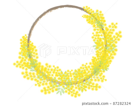 快樂花蓬鬆含羞草半月花環 快樂花蓬鬆含羞草半月花環 87282324