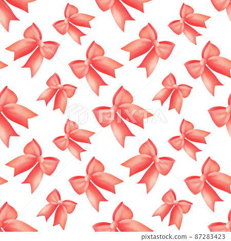 seamless pattern of red bow on a white background seamless pattern of red bow on a white background 87283423