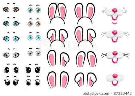 Set of creative bunny parts Set of creative bunny parts 87283443