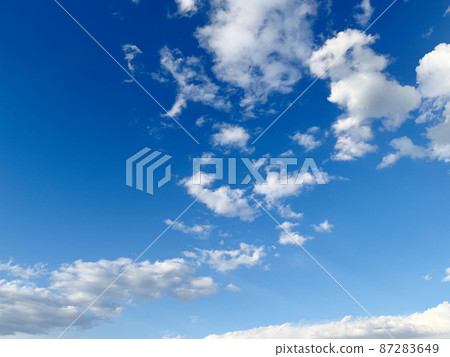 Bright blue sky and cloud background material _b_19 87283649