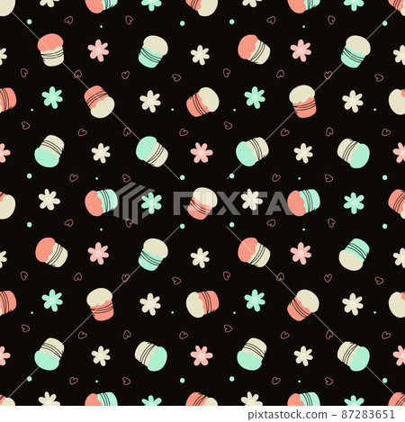 Seamless Easter background with cakes and flowers Seamless Easter background with cakes and flowers 87283651