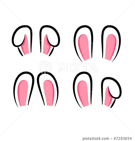 Bunny ears collection.Rabbit ears icon set. Bunny ears collection.Rabbit ears icon set. 87283654