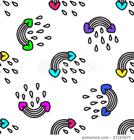 rainbow and hearts pattern. Romantic pattern - Stock Illustration ...