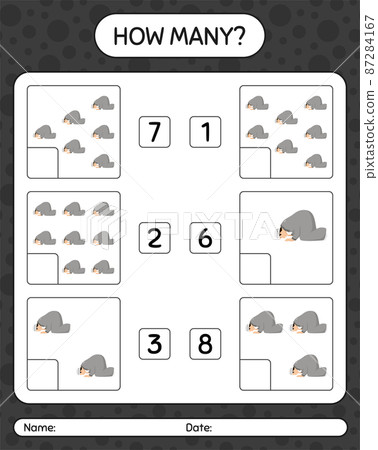 How many counting game with praying. worksheet for preschool kids, kids activity sheet, printable worksheet How many counting game with praying. worksheet for preschool kids, kids activity sheet, printable worksheet 87284167