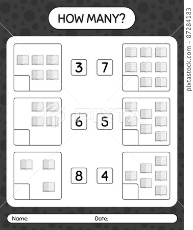 How many counting game with quran. worksheet for preschool kids, kids activity sheet, printable worksheet 87284183