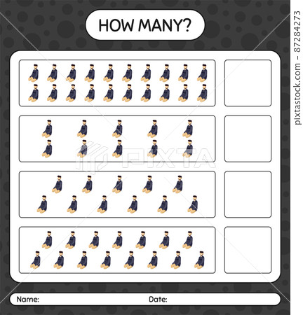 How many counting game with praying. worksheet for preschool kids, kids activity sheet, printable worksheet How many counting game with praying. worksheet for preschool kids, kids activity sheet, printable worksheet 87284273