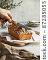 Banana Cake with Oat and Chia topping 87285055