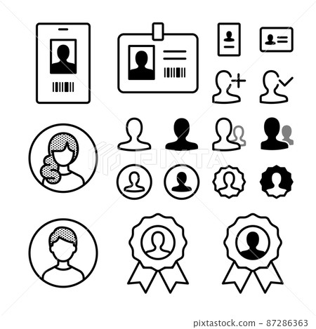 Member / member / employee, member's card / membership card / employee ID / admission card / ID card / admission pass icon set 87286363