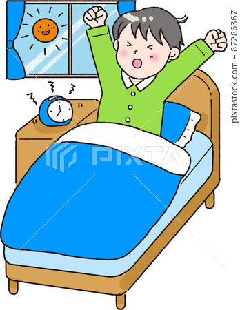 Elementary school boys get up - Stock Illustration [87286367] - PIXTA