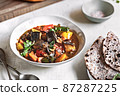 Aubergine with Carrot ,Bell Pepper and Cherry tomatoes Stew 87287225