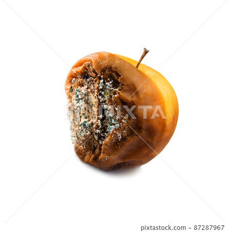 Rotten apple close-up on a white background 87287967