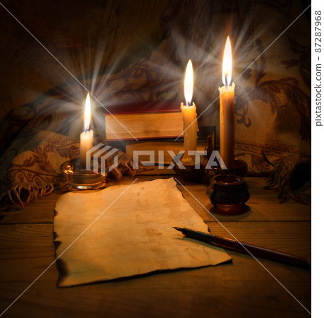 Vintage paper for writing on wooden background Vintage paper for writing on wooden background 87287968