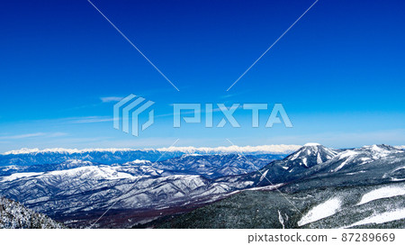 從天狗山頂看到的蓼科山和北阿爾卑斯山 87289669