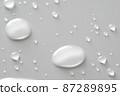 Water droplets on an acrylic board 87289895