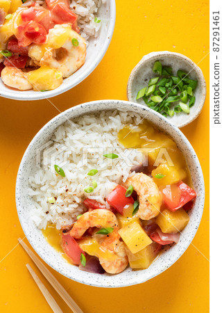 Pineapple Shrimp Curry With Rice Pineapple Shrimp Curry With Rice 87291461