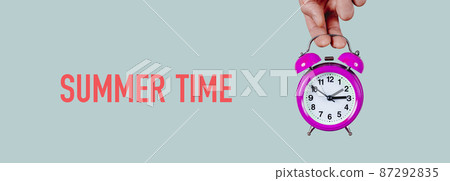 text summer time and clock, web banner 87292835