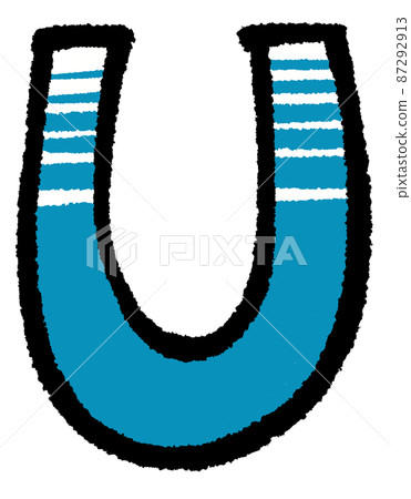 流行和彩色大寫字母 U 的插圖 87292913