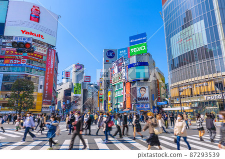 日本東京城市景觀中超過 500 萬人在國內（昨天）被感染。東京超過 100 萬人... 高峰錯覺 = 1 天，澀谷 87293539