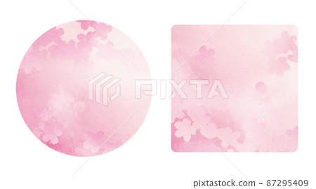 粉色櫻花標籤框（完美圓形/方形） 87295409