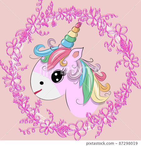 The cute magic Unicorn and fairy elements collection. 87298019