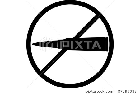 A simple icon against war, a bullet A simple icon against war, a bullet 87299085