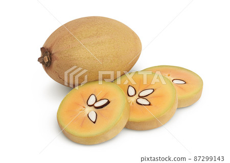 Sapodilla isolated on white background with clipping path and full depth of field Sapodilla isolated on white background with clipping path and full depth of field 87299143
