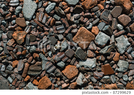 Debris, dismantling, texture, fragments, reddish brown, debris, rubble Debris, dismantling, texture, fragments, reddish brown, debris, rubble 87299629