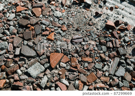 碎片，拆解，紋理，碎片，紅褐色，碎片，瓦礫 87299669