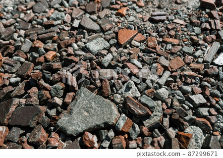 碎片，拆解，紋理，碎片，紅褐色，碎片，瓦礫 87299671
