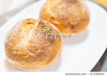 A photo of bread that looks delicious. Image of breakfast. 87299824
