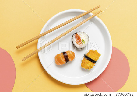 chopsticks plate with sushi chopsticks plate with sushi 87300782