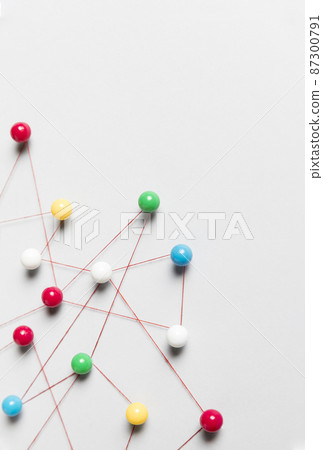 flat lay white background pushpin map flat lay white background pushpin map 87300791
