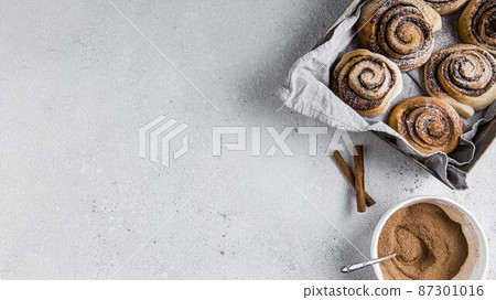 delicious cinnamon rolls with copy space delicious cinnamon rolls with copy space 87301016