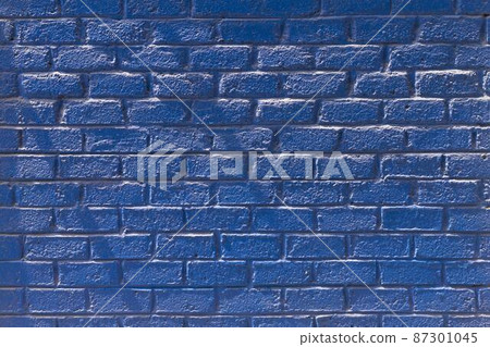 copy space front view blue brick wall copy space front view blue brick wall 87301045