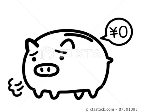 Piggy bank that sighs with 0 yen savings Piggy bank that sighs with 0 yen savings 87301093