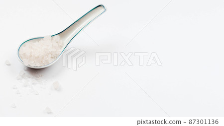 healthy spa concept spoon with bath salt 87301136