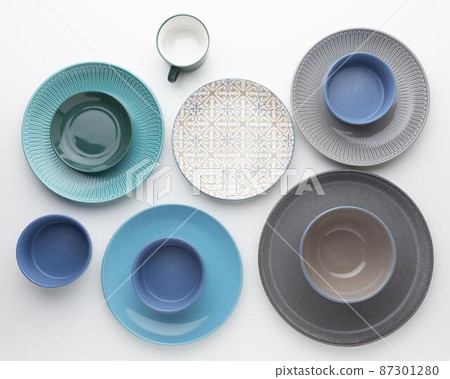 flat lay clean tableware flat lay clean tableware 87301280
