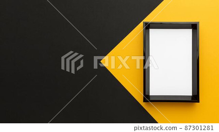 flat lay black frame with copy space flat lay black frame with copy space 87301281