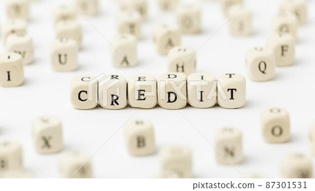 credit written scrabble letters high view credit written scrabble letters high view 87301531